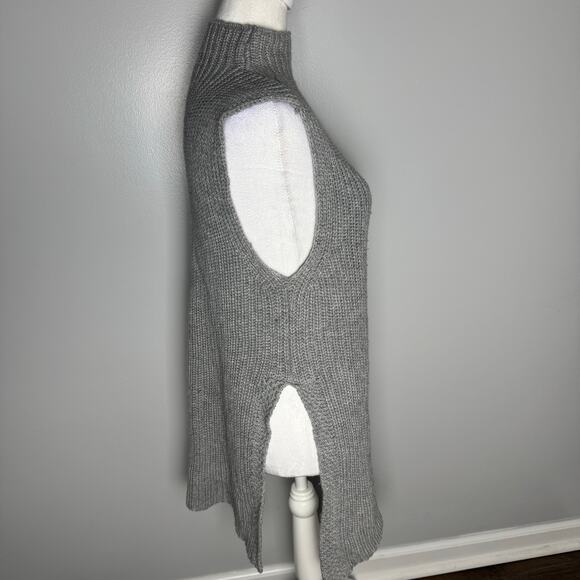 Poof Apparel gray sleeveless sweater mock neck MEDIUM - Picture 2 of 8